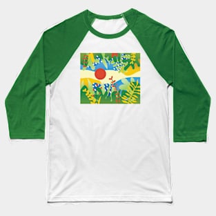 Abstract Jungle Landscape Baseball T-Shirt